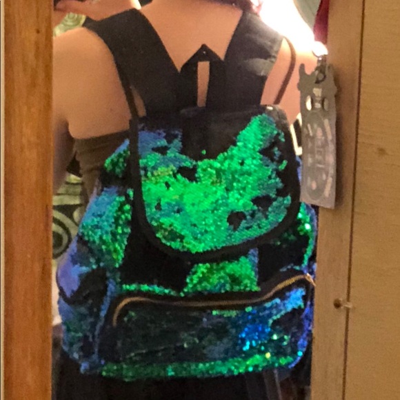 Sequin backpack festival rave mermaid Coachella - Picture 4 of 8